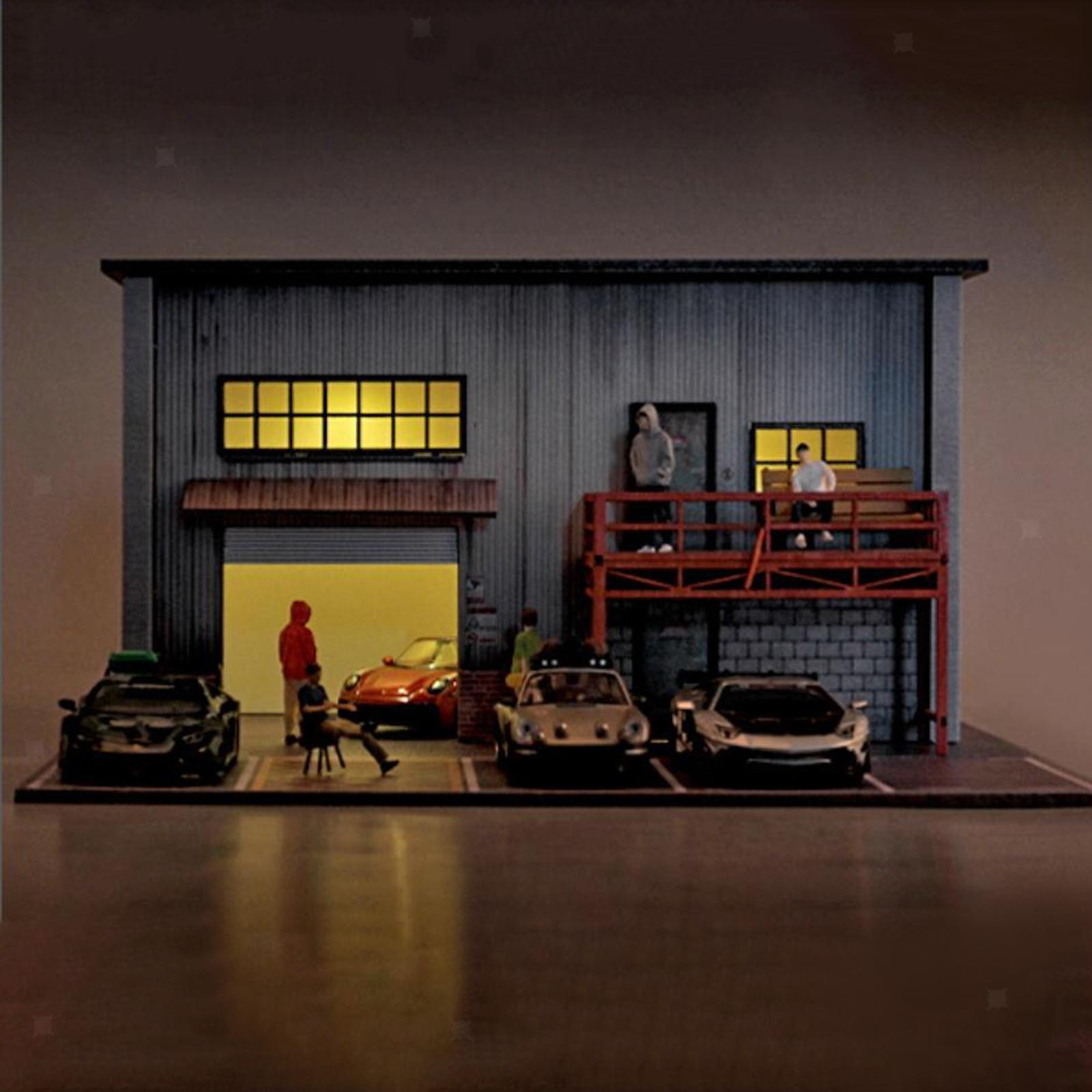 1/64 Scale Diecast Model Car Display Case 1/64 Scenery Diorama Parking Lot