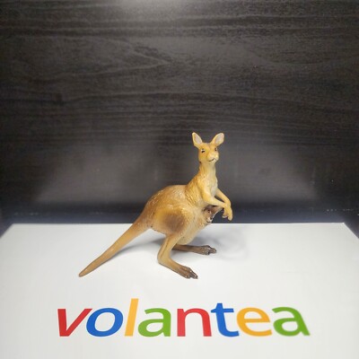2003 PAPO Wild Animal Kingdom Kangaroo with Joey In Pouch Toy Figure