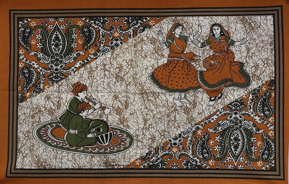 Rajasthani Jaipuri Traditional Queen Size Double Bed Bedsheet code 203 - Image 3 of 3