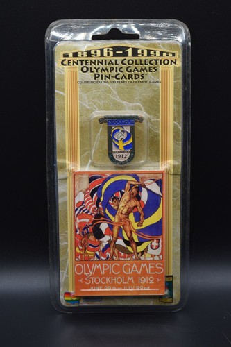Pin Colección Centenario Juegos Olímpicos 1996 - Tarjeta Estocolmo 1912 NUEVO - Imagen 1 de 4