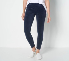 Cuddl Duds Plush Velour Leggings Nocturne Navy XL New