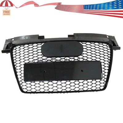 For 2007-2014 Audi TT TTS MK2 Front Bumper Radiator Grille Honeycomb Gloss Black