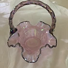 Fenton Glass "Pink Chiffon" Carnival Basket