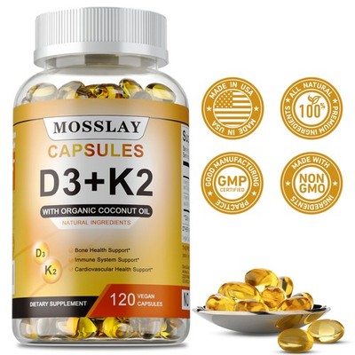 Vitamin D3 + K2 (MK-7) Kapseln - Immun- Und Knochengesundheit - Vitaminergänzung