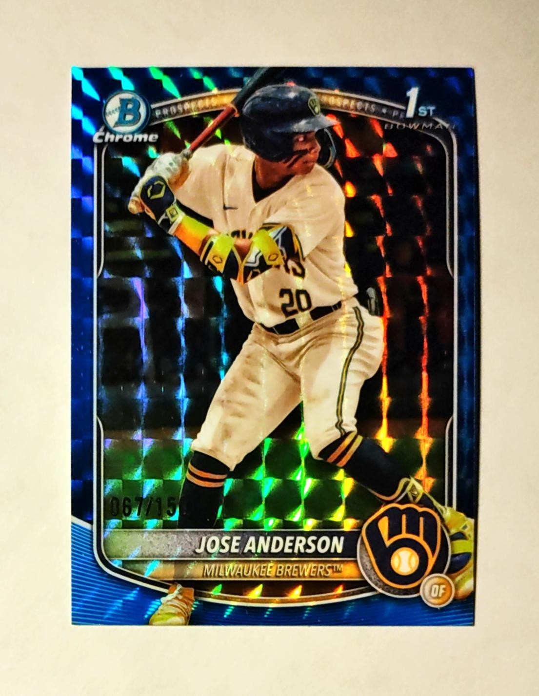 Jose Anderson 2025 1st Bowman Chrome #BCP-193 Geometric BLUE REFRACTOR 67/150 i6
