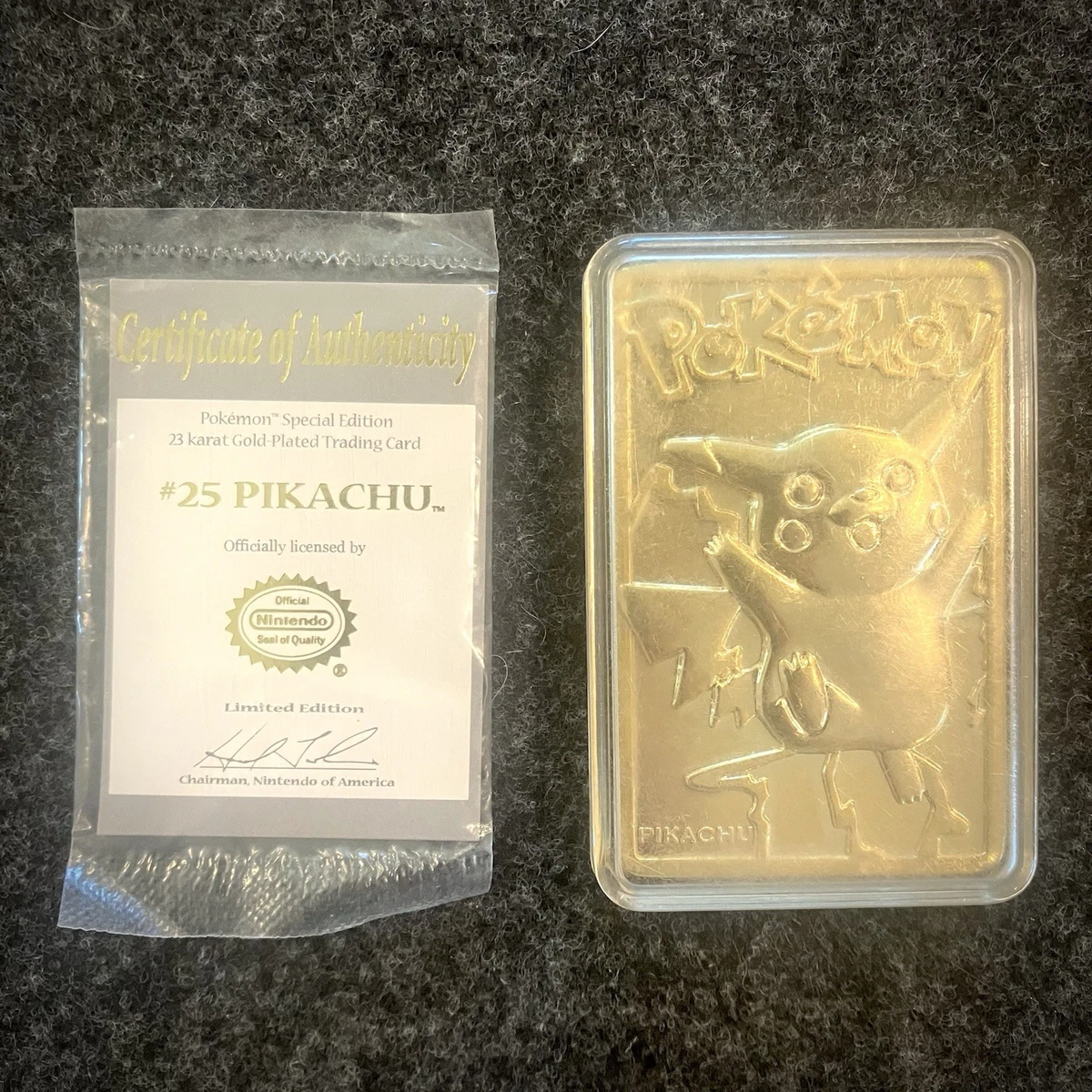 pokemon special edition 23 karat gold plated trading card pikachu Pikachu Pokémon TCG Burger King Individual Trading Card Games for sale