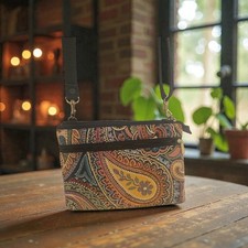 Vintage Danny K. Beverly Hills USA Made Embroidered Tapestry Crossbody Bag Purse