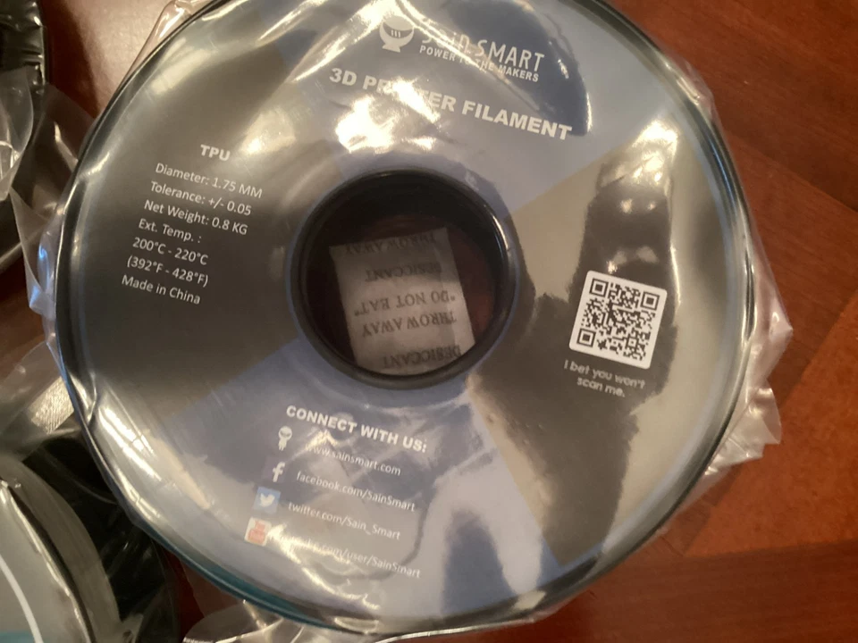 SainSmart 1.75mm Flexible TPU 3D Printer Filament 800g white - Image 2 of 4