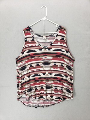Freeloader Tank Top Womens 4XL Aztec Print Sleeveless Rayon Spandex Boho Shirt