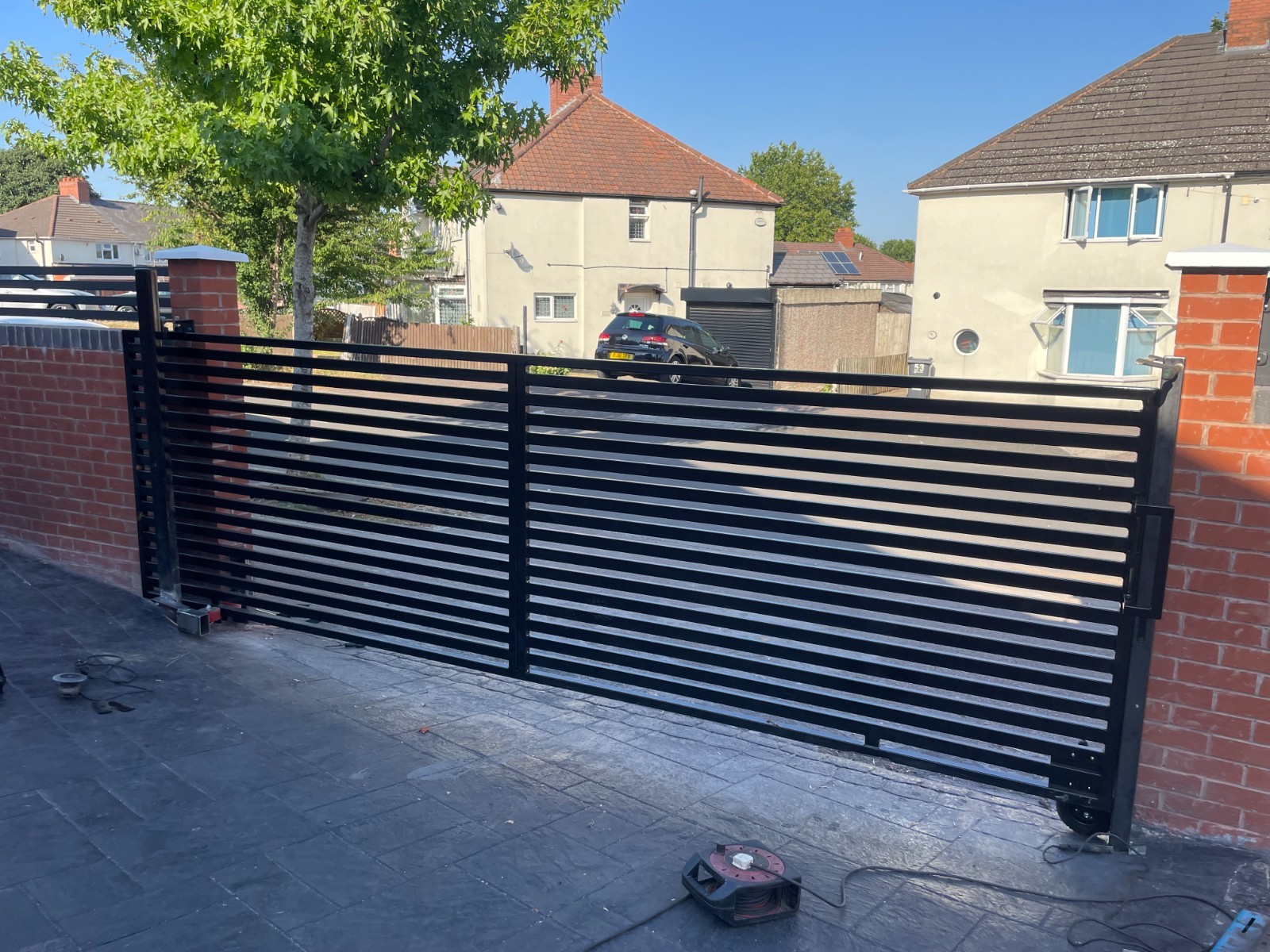 Automatic Sliding Gate Railing Steel Iron Metal Gate Driveway-Sliding-Swinging-Automatic-Railing ...