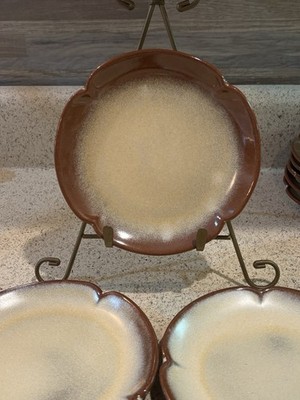 4 Frankoma 5GS 6.5  Scalloped Saucer or Small Plate Plainsman, Art Pottery
