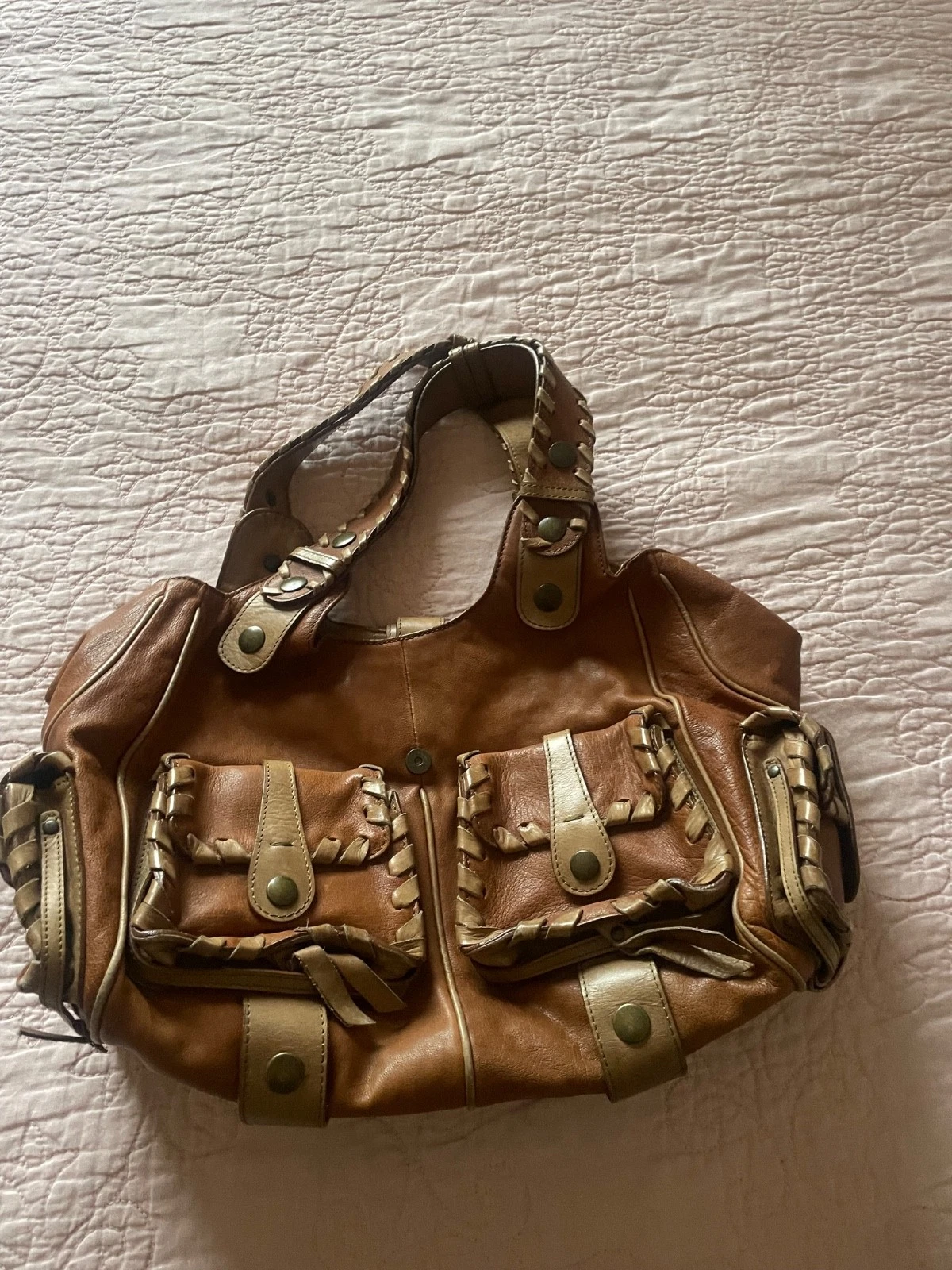 Chloe — Vintage Chloe Silverado Brown Leather Handbag Purse