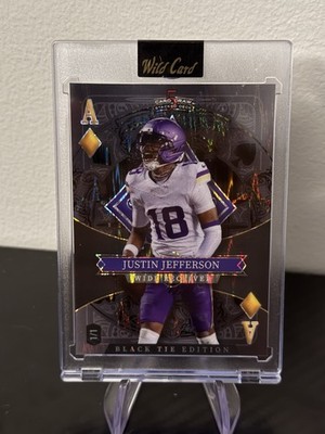 Justin Jefferson 2026 Wild Card 5 Card Draw Stacked Deck Black Tie 1/1