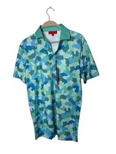 NEW Redvanly Polo Shirt "Dawson" Blue White Camo Malibu Golf Mens Size Small