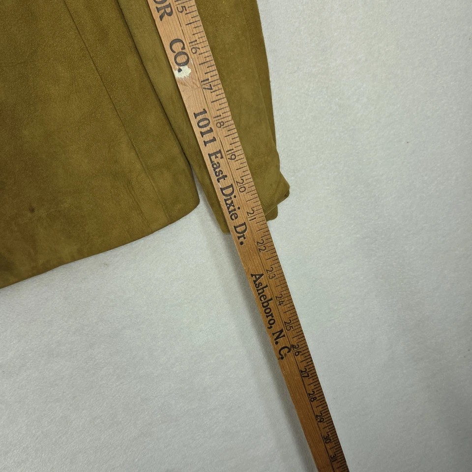 Vtg Blazer Leather Jacket Skirt Set Green Womens Grandma Workwear Business - Image 3 of 4