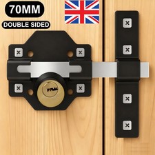 70MM Long Throw Gate Lock Both Sides with 5 Keys Garden Home