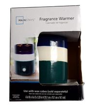MAINSTAYS Fragrance Warmer Tri-Color Ceramic Striped Electric Wax Melter, NEW