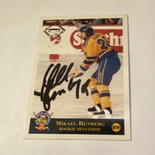 Classic Games 1994 Mikael Renberg Ice Hockey Card #33 Autographed Rookie. rookie card picture