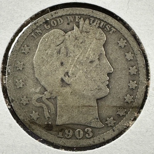 1903 25C Barber Quarter, Contains 0.1808oz of SILVER (87410)