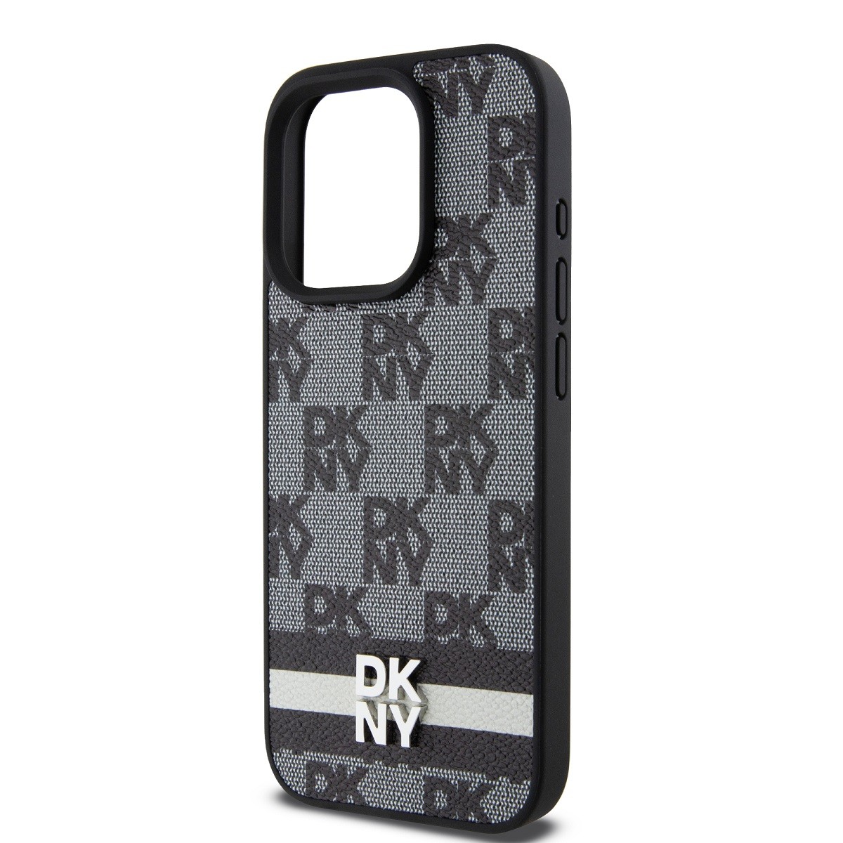 Coque iPhone 15 Pro Max DKNY design chic à damier pour le quotidien et bureau