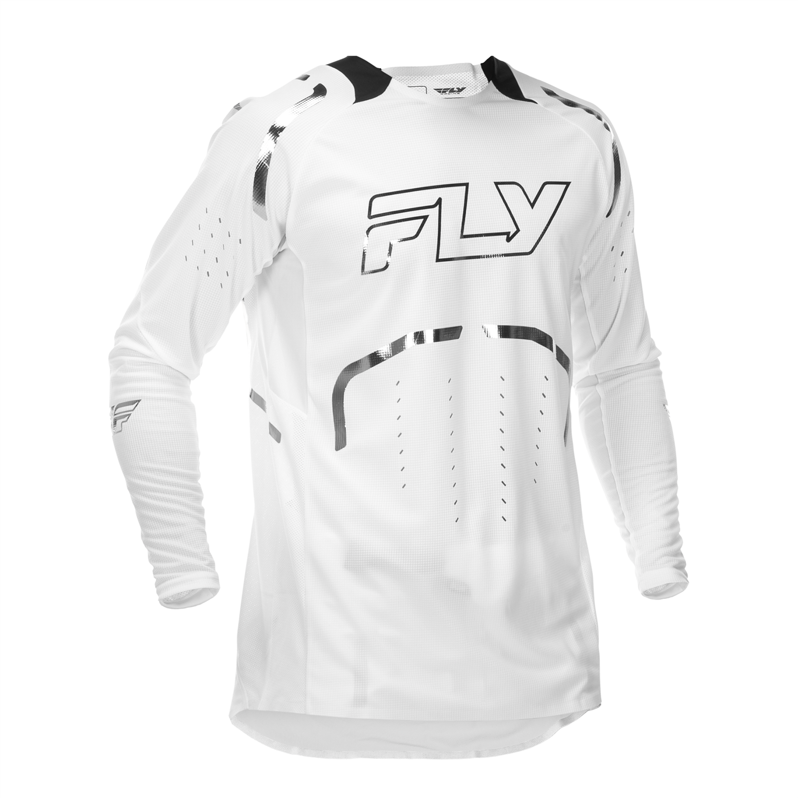 Fly Racing Evo DST LE Flash MX Jersey White Silver Adult Motocross Off-Road