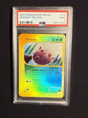 Pokemon TCG - Venonat - 2003 Skyridge - 112/144 - Reverse Foil - PSA 9