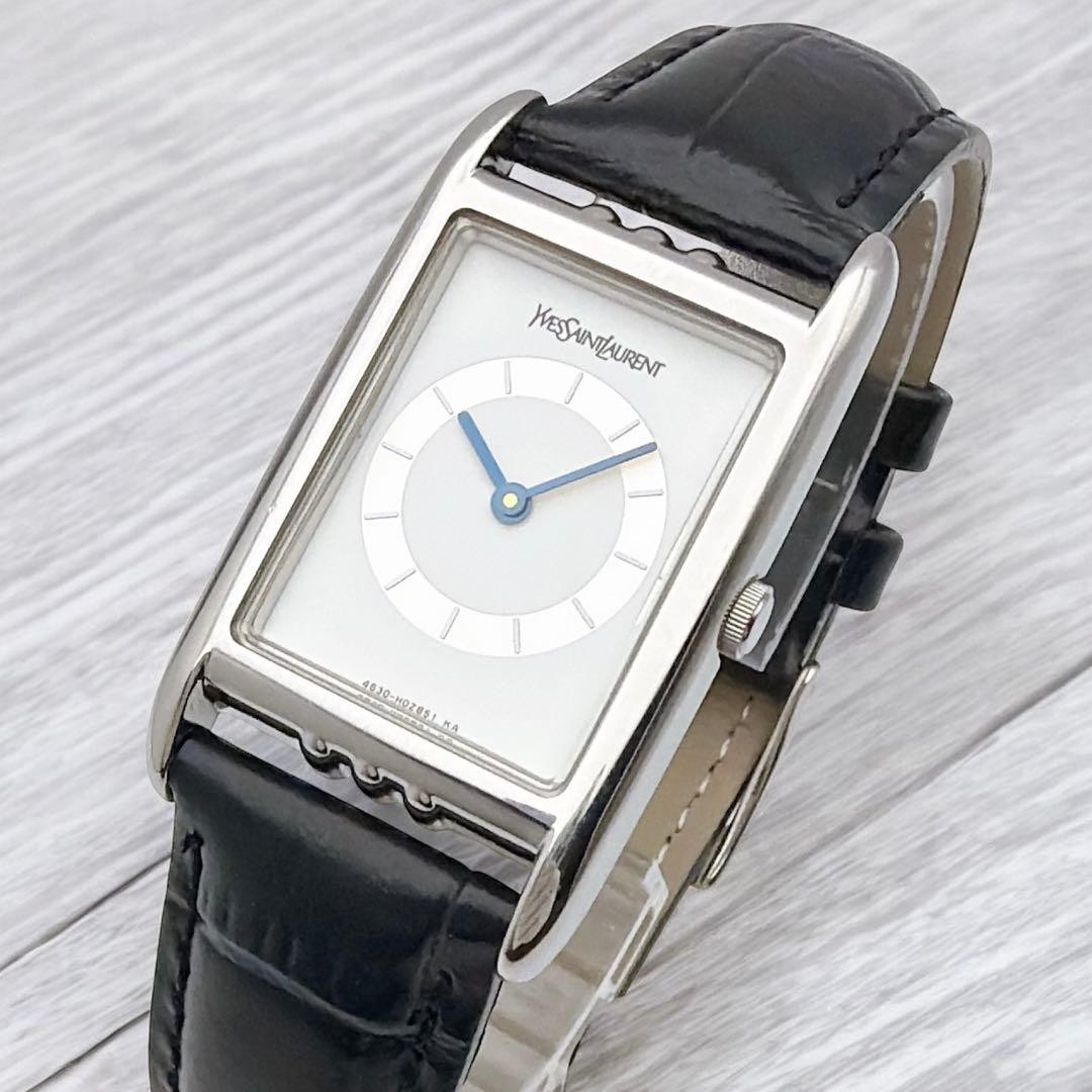 Yves Saint Laurent Blue Rectangular Square Watch … - image 1