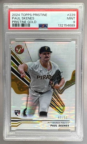Paul Skenes 2024 Topps Pristine #229 Gold Pristine Refractor RC 40/50 PSA 9