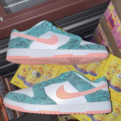Nike Dunk Low Washed Teal Snakeskin Teal/White/Pink DR8577-300