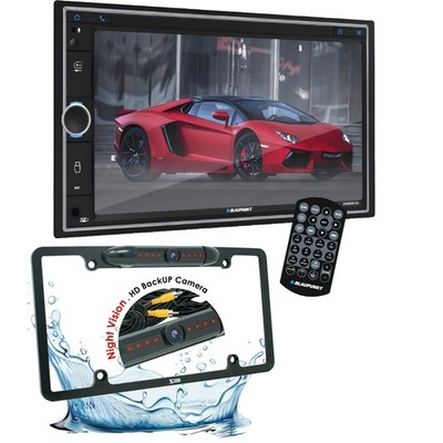 Blaupunkt 2Din Car Stereo 6.9'' DVD Touch Screen CARPLAY Radio Mirror Link + cam