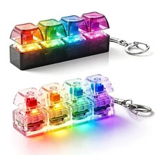 Keyboard Fidget Toys for Adults Keyboard Clicker with LED Light Keychain Fidget