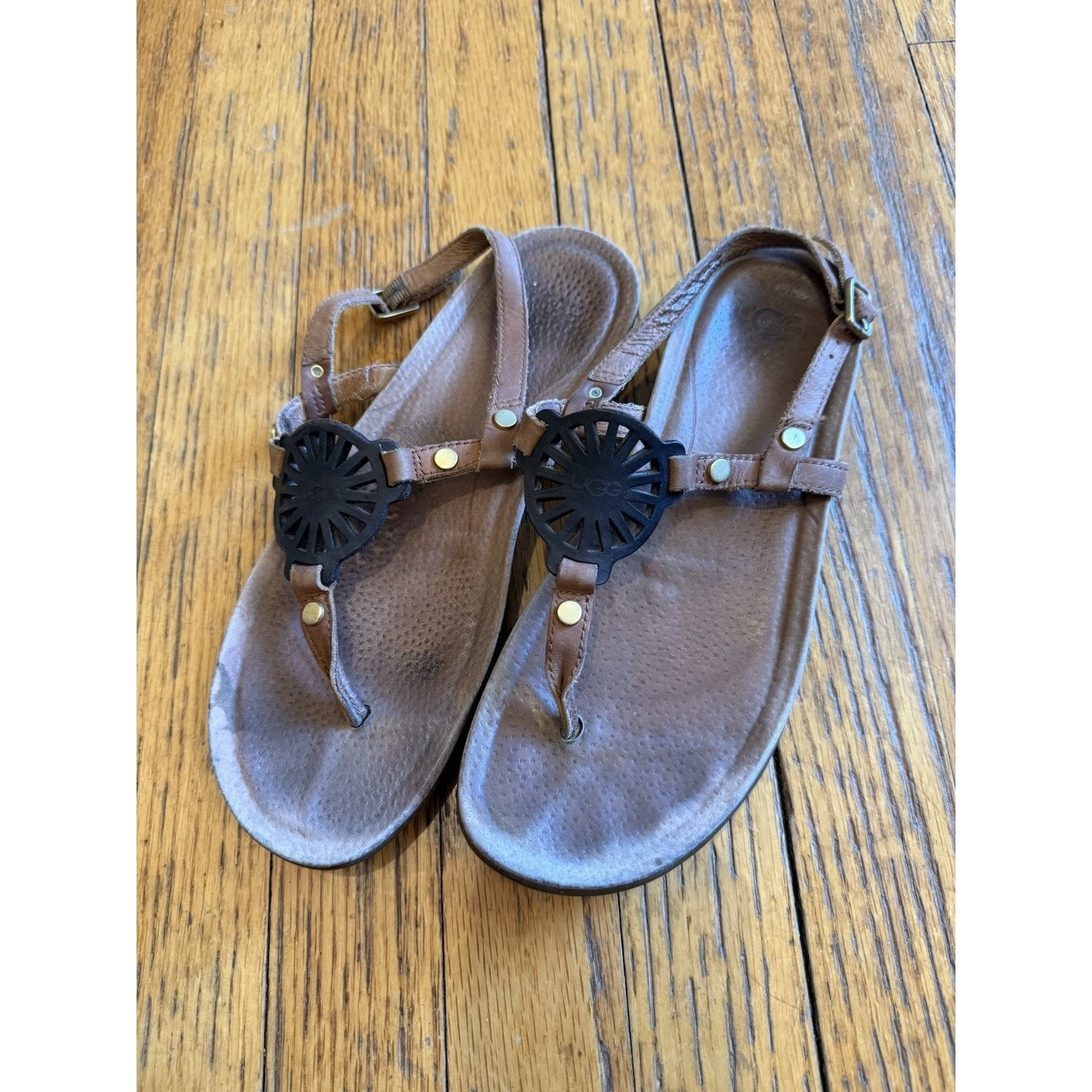 Sandali UGG Australia Ayden marroni in pelle con lacci da donna taglia US 7 5