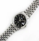 Vintage Rolex Oysterdate Precision Black Dial 34mm Men Steel Watch Ref 6694