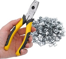 300Pcs Wire Cage Buckle Clips & Pliers Set for Pet Dog Cat Fence Mesh