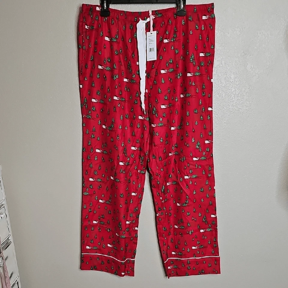 Nuevo con etiquetas Pantalones para dormir Vineyard Vines Árbol de Navidad Ballena Franela Roja Pijama Grande Foto 2 de 4