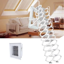 12 Steps Attic Ladder Folding Loft Ladder Wall Mounted Pull Down Attic Stairs US