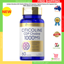 Citicoline CDP Choline 1000mg | 60 Capsules-Highest Potency Per Capsule
