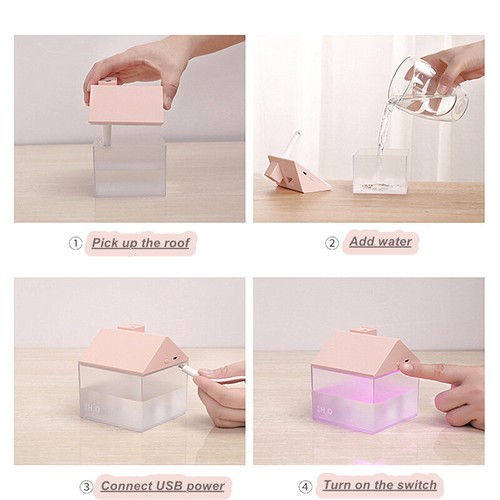 Night Light Air Humidifier LED Aroma Oil Diffuser Adjustable USB 7 Color - Picture 8 of 15
