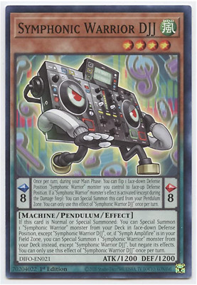 Yu-Gi-Oh! - 3X Symphonic Warrior DJJ - DIFO-EN021 - Common - 1st Ed - NEW