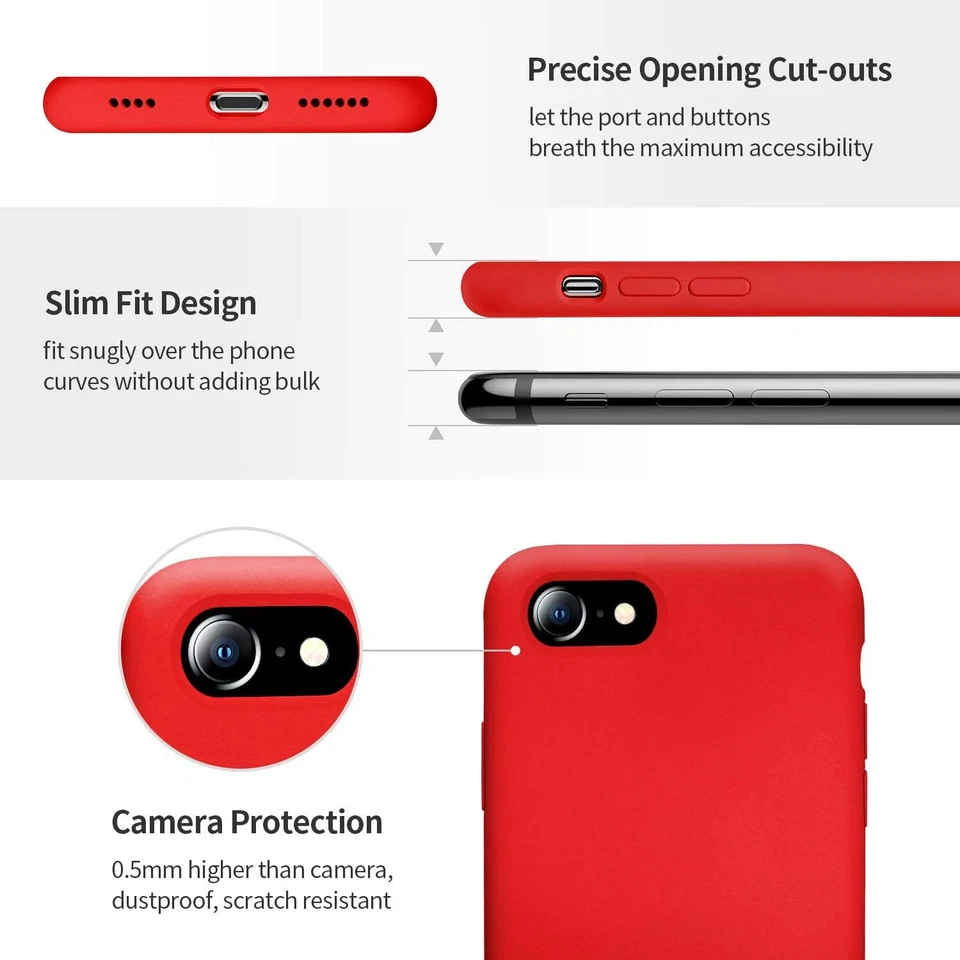 Cover per Apple iPhone 7 / 8 Custodia in Silicone + Pellicola di Vetro Temperato - Immagine 4 di 4