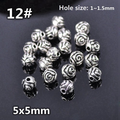 50pcs Tibetan Silver Color Metal Alloy Loose Spacer Beads Lot For Jewelry Making - Bild 22 von 59