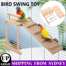 Bird Swing with Climbing Ladder - Sturdy Parakeet Cage Accessory  Bird Cage Toys