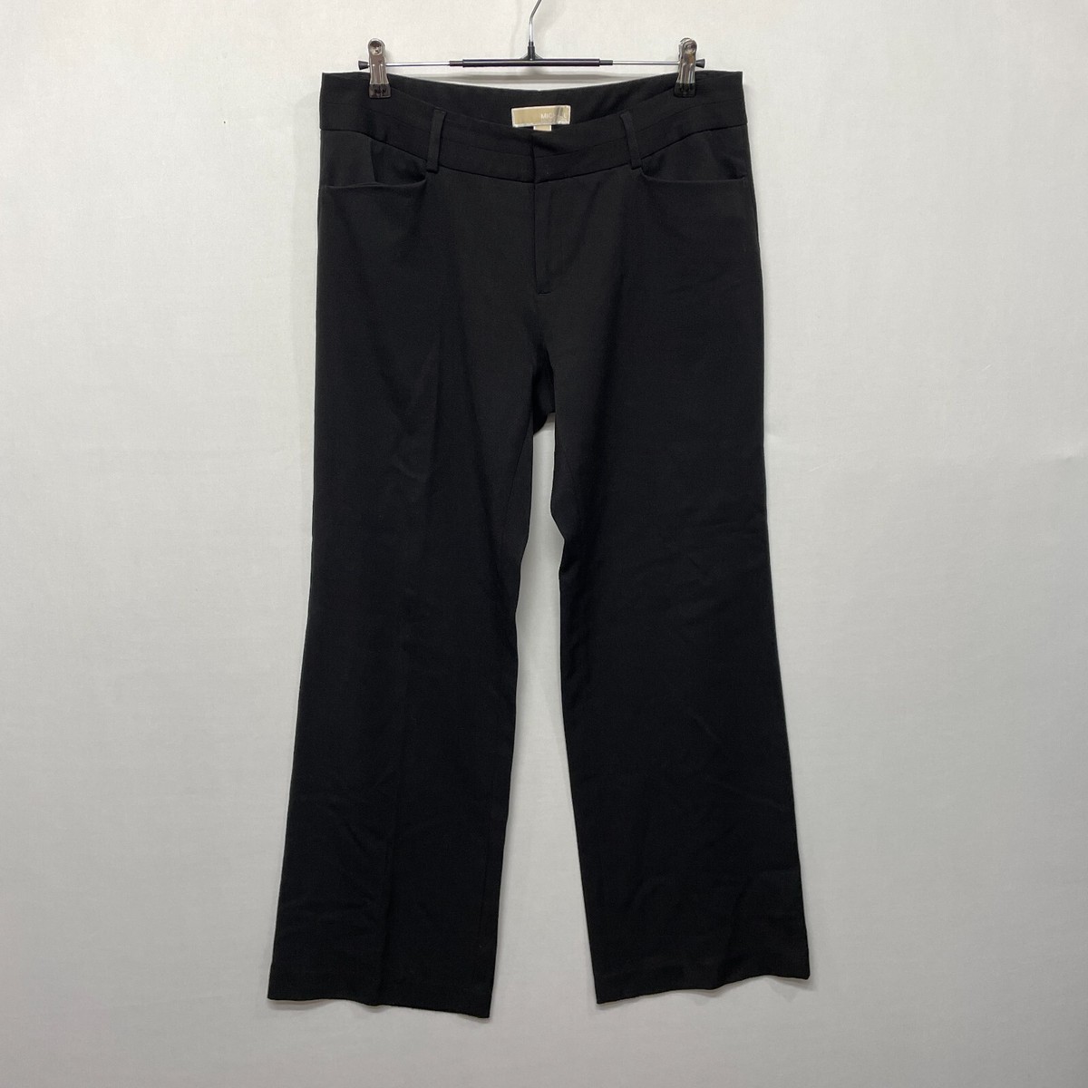black bootleg dress pants Michael Kors Women Bootcut Size 10 Flat Front B349 -11 Color:Anne Black It is mid Vintage A-line Knee-Length Wedding Color_WHITE