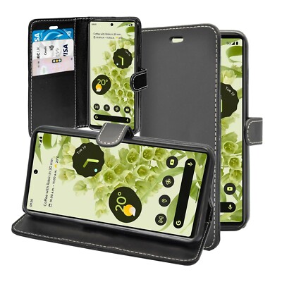 Für Google Pixel 6a Hülle Wallet Flip PU Leder Ständer Kartenhalter Cover