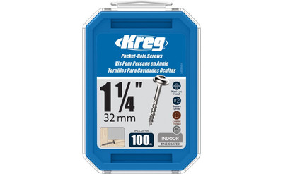 Kreg SML-C125-100 Zinc Pocket-Hole Screws, 1-1/4'' #8 Coarse-Thread (100 Count)