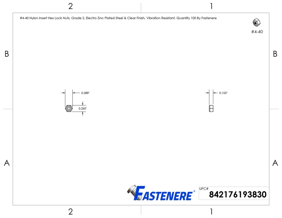 Tuercas de bloqueo hexagonales de inserción de nailon chapadas en zinc grado 2 acero Nyloc todos los tamaños disponibles