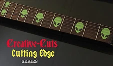 Alien Head VIBRANT GREEN DOTBUSTER Vinyl Inlay Sticker Decal for BASS and GUITAR