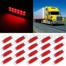 12X Red 12 LED Sealed Side Marker Clearance Light Fish Shape For Truck Trailer