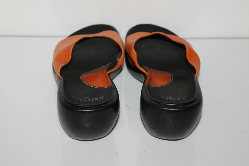 Сандалии-шлепанцы Indigo, #34329, оранжевые, кожаные, женские размер США 7 - Изображение 4 из 4