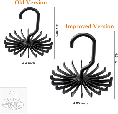 2 Pack Updated Twirl Tie Rack Belt Hanger Holder Hook for Closet Organizer St...